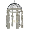 Cemetery Pavilion Natural White Marble Statue Pillars Stone Gazebo for Sale