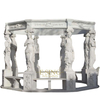 White Marble Eight Statue Round Outdoor Gazebo 