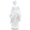 Antique Hand Carved Marble Woman Sculpture with Beautiful Flowers for Sale