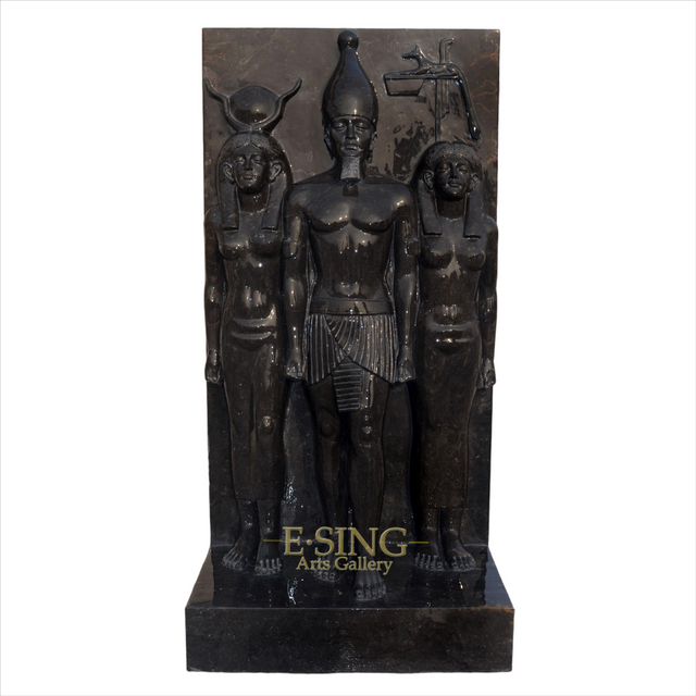 High Lever Hand Made Black Marble Statue Relief for Sale
