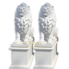 Outdoor Garden Western Style White Marble Lion Garden Life Size Lion for Sale