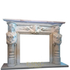 Home Decoration Natural White Marble Lady Statue Head Fireplace Mantel