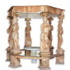 Romantical Gazebo Red Marble Six Lady Columns Gazebo with Iron Top