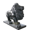 Natural Black Marble Walking Lion Statue for Sales
