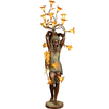 Antique Style Brass Carved Art Lamps Large Statue Light for Sales