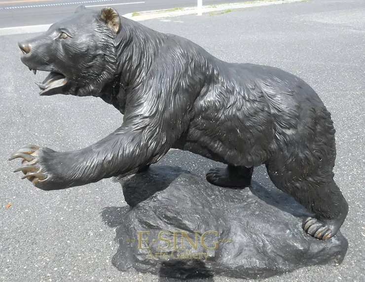 Outdoor Park Decoration Large Metal Animal Sculpture Bronze Brass Bear Sculpture for Sale