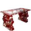 New Design Home Park Red Marble Long Garden Bench