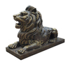 Fiberglass Lion Outdoor Garden Ornament Life Size Bronze Color Resin Lying Lion