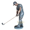 Lifelike Copper Sculpture of a Man Featuring Intricate Details and Smooth Textures