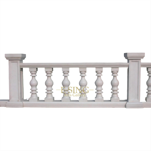 Custom Size Natural Stone Carving Luxury White Marble Balustrade
