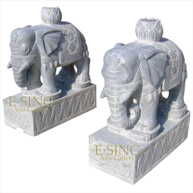 Hand Carved Garden Outdoor Granite Elephant Sculpture Stone Elephant Statues for Sale