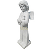 Life Size Natural White Marble Cemetery Angel with Wings Sculpture for Graveyard Decoration