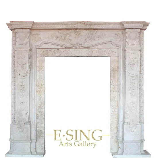 Customized Designed Hand Carved White Marble Inner Luxury Door Surrounding