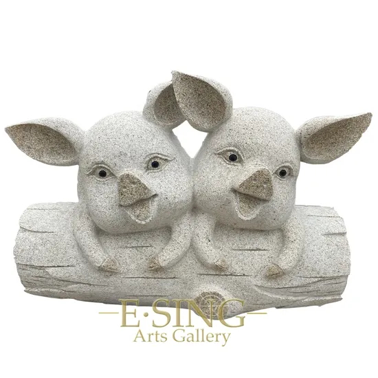 Home Garden Decoration Natural Stone Pig Pet Animal Statue Sculpture