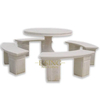 Customized Size White Marble Table and Bench Set for Garden Decoration