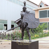 Brass Medieval Knight Statue Hand Made Bronze Casting Decoration Guard Infantry Sculpture