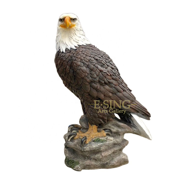 Modern Outdoor Decoration Resin Crafts Fiberglass Colorful Eagle Statue