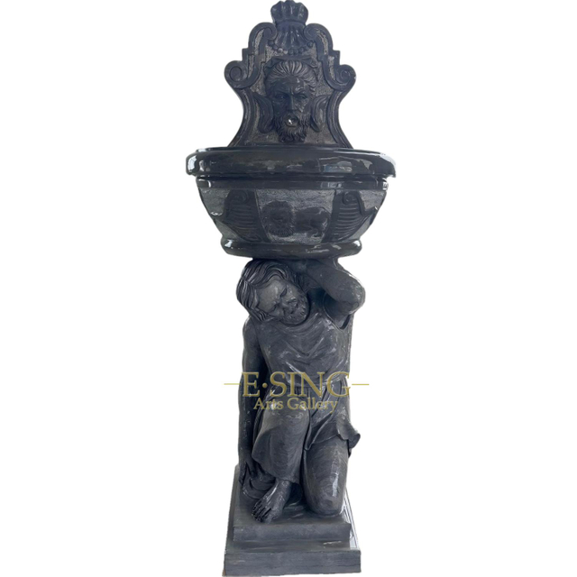Modern Garden Stone Fountain Black Marble Fountain for Outdoor