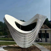 Outside Garden Mirror Polished Stainless Steel Statue Sculpture