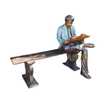 ‌Weather-Resistant Large Scale Bronze Male Statue with Bench for Garden And Park Landscaping
