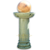 Hand Carved Green Marble Spinning Ball Fountain Outdoor