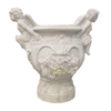 Detailed Hand Carved White Marble Angel Planter Natural Stone Flower Pot Urns