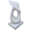 Big White Stone Abstract Statue Garden Marble Sculpture for Home Decoration