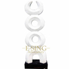 White Stone Abstract Circle Shaped Sculpture Trophy