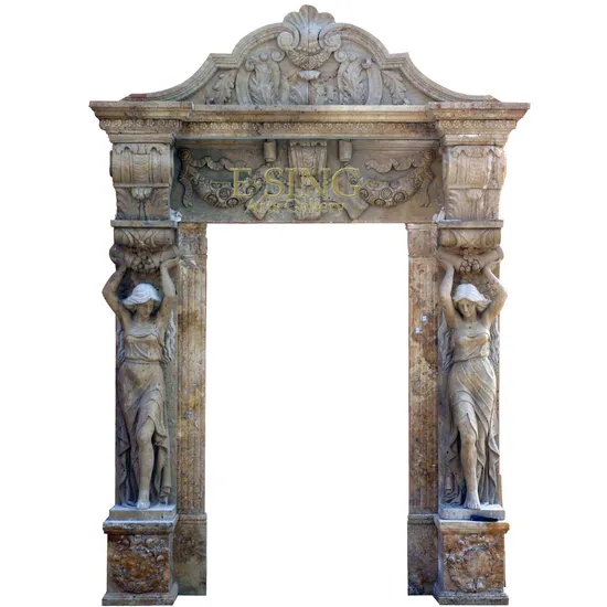 Factory Supply Carved Western Design Marble Door Surround Stone Door Surround