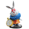 Garden Lovely Fiberglass Cartoon Animal Sculpture Resin Rabbit with Clock Bunny Statues