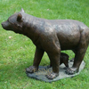 Factory Direct Sale Metal Life Size Garden Bear Mother and Child Statue