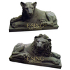Natural Stone Outdoor Garden Decoration Antique Couple Marble Lions