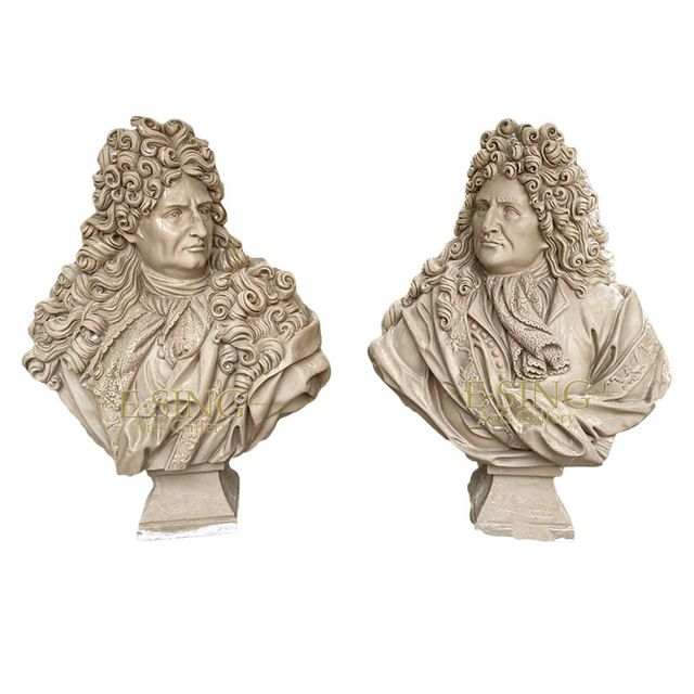 High Quality Fiberglass Man Bust Sculpture for Home 
