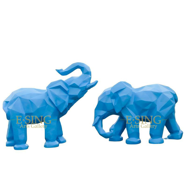 High Quality Fiberglass Colorful Elephant Sculpture for Garden