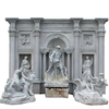 Decoration White Marble Sea God Statue Fountain Stone Wall Spring Garden Fountain