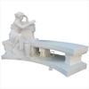 New Design Modern Hand Carved Woman Statue Outdoor Park White Marble Bench for Garden