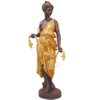 High quality cast bronze gold lady statue 