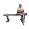 ‌Weather-Resistant Large Scale Bronze Male Statue with Bench for Garden And Park Landscaping