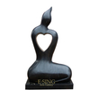 Black Stone Abstract Heart Meditation Marble Courtyard Statue