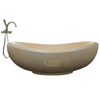 Bidet in The Bathroom Western Oval Shape Natural Yellow Marble Simple Bathtub