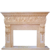 Italian Style Carved Royal Large Antique Fancy White Marble Fireplace Mantel