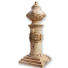 Large Modern Art Hand Carved Yellow Solid Stone Garden Flower Urn Lion and Boby Head Marble Flowerpot