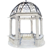 Western Style Large Size Natural White Marble Gazebo with Metal Roof