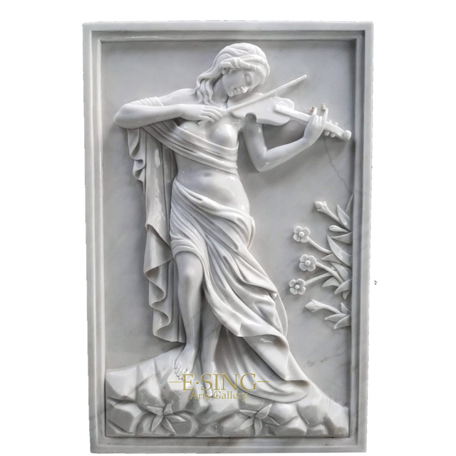 Hand Craft Woman Stone Wall Relief Sculpture for Home Decor