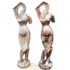 Hand Carved Modern Red Marble Famous Abstract Body Sculpture