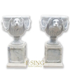 Large Size White Marble Roman Flower Pots Garden Decor Planter Pot with Lion Head