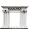 Modern Design Fireplace with Decorative Flame Electric White Fireplace Mantel Surround Indoor