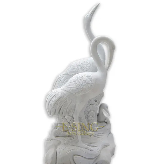 2021 New Best Quality Garden Stone White Marble Bird Crane Statue
