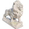 Polished Customized Stone Black Marble Walking Lion Carving for Outside Villa Gate