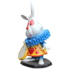 Garden Lovely Fiberglass Cartoon Animal Sculpture Resin Rabbit with Clock Bunny Statues